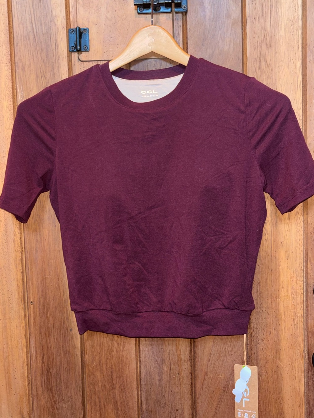 OGL Classic Short-Sleeve Crewneck Top - Deep Burgundy